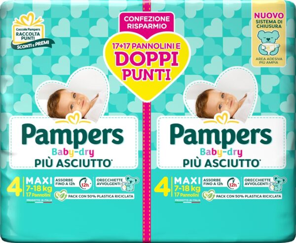 pampers baby dry pacco doppio 4°X34